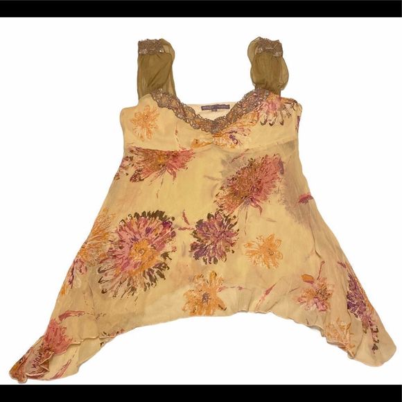 Hale Bob Paris-Los Angeles Sheer Top With Crystals And Sequins - Picture 6 of 12